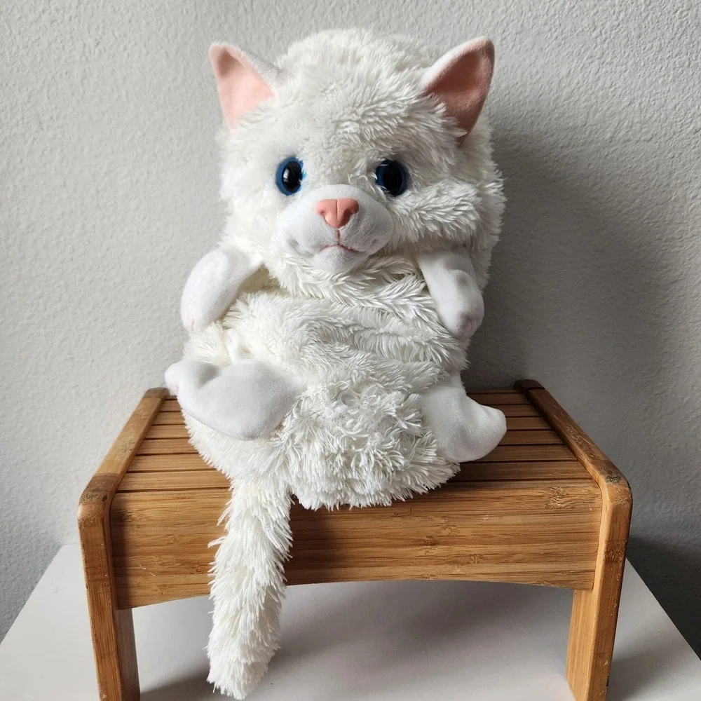 Hideaway Pets White Blue Eye Kitty‎ Persian Cat Plush Stuffed Animal Pillow 15in